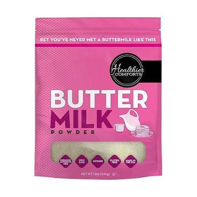 Healthier Comforts Premium Cultured Buttermilk Powder | Kosher, Gluten Free, Non-GMO | Pancakes, Biscuits, Salad Dressing, Baking Supplies | Made in USA (12oz)