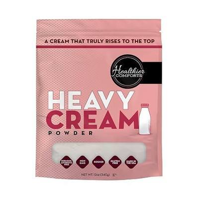 Healthier Comforts Heavy Cream Powder (72% Butterfat) | Kosher, Gluten Free, Non-GMO, Keto Friendly, Free of Antibiotics & Hormones (rBGH or rBST) | Made in USA (12oz)