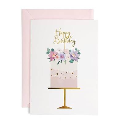 Birthday Cards for Women Happy Birthday Card, Birthday Card for Wife, Mom & Girlfriend, Elegant 5x7 Gold Foil Card