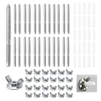 CNQLIS 25 Set 1/4"-20 x 2-1/4" Hurricane Anchoring Kit Hurricane Hardware Anchoring Set with Protective Cap, Wing Nut and Installation Tool for Window Board Panel Shutter Mounting and Fastening