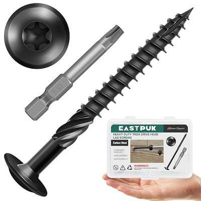 Lag Screws 3 Inch, #14 x 3 Wood Screws, 25-Pack Heavy Duty Self Drilling Structural Screw, Washer Head, Black Coated, T30 Star Drive (with Bit), for Exterior Wood and Timber Fastening