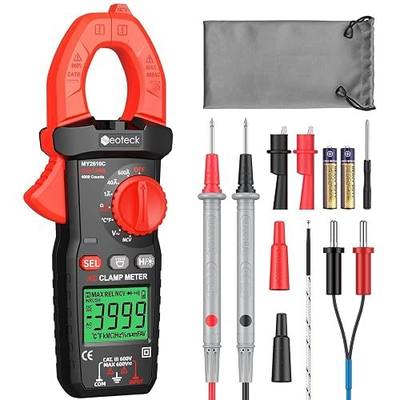 Neoteck Clamp Meter 4000 Counts Amp Meter for AC Current AC/DC Voltage 600A | TRMS Auto Range Digital Multimeter with Capacitance Continuity Resistance NCV Diode Test for Car Electric Cabinet