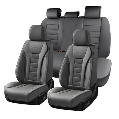 Coverado Car Seat Covers Full Set, Seat Covers for Cars, Front Seat Covers and Back Seat Cover Waterproof Leather Automotive Seat Cover, Universal Car Interior Protectors Cushion for Most Cars