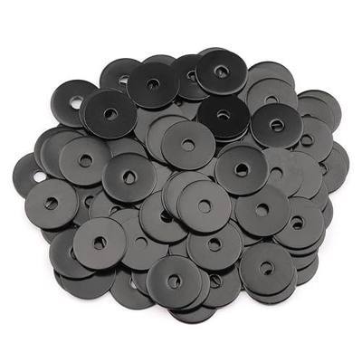 100PCS #8 x 3/4" Black Fender Washers, 18-8(304) Stainless Steel Flat Fender Washer for M4 Bolts, 3/16'' ID x 3/4" OD, 0.045'' Thick
