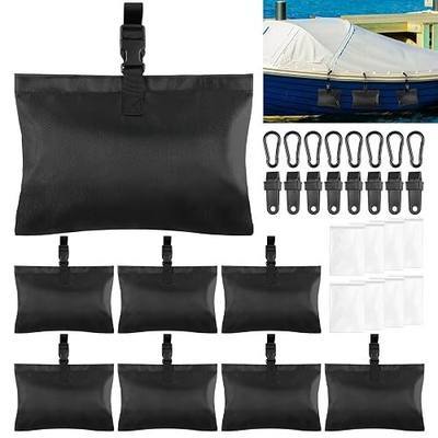 8 Pack Boat Cover Sand Bags Weights, Windproof 1680D Marine Oxford | Tear-Resistant, Sandbag Mooring Kit, Tarp Clip to Hold Boat Cover on, for Boat Car RV Trailer Covers & Outdoor Tarp Weights