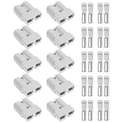 cnaodun Anderson Connector 50A-600V with 6-12 Gauge, Gray 10PCS Battery Quick Connect/Disconnect Battery Quick Connector Wire Harness Plug Kit for Winch, Trailer, Towing Systems