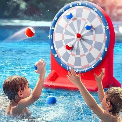 Funscape Kids Fun Swimming Pool Toys, Inflatable Dart Board Toss Water Game | Summer Pool Floats, Beach Yard Outdoor Ball Play, Party Birthday Gift 3 4 5 6 7 8 9 12 Yrs Boys Girls Teen Adult Family-Red