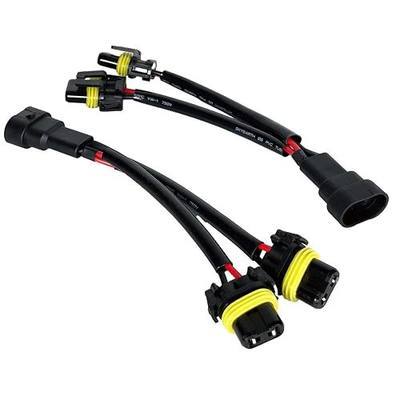 O-NEX 9005 9006 Male to Female 2 Way Splitter Wire Bulb Socket Headlight Wiring Harness Extension for Headlight or Fog Light Retrofit Use Car Accessories, Pack of 2