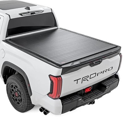 Rough Country Hard Roll-Up Tonneau Cover for Toyota Tundra (2022-2026) - Aluminum Truck Bed Cover, Fits 5'7 Bed
