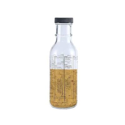 Fox Run Glass Salad Dressing Shaker Bottle With Lid, 300 ml/10.15 oz | Salad Dressing Bottle With Measurements and Recipes | Make Your Own Salad Dessings At Home | Leak Proof Lid For Easy Shaking