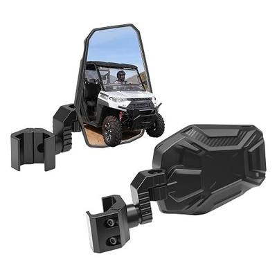 KEMIMOTO UTV Side Mirrors, UTV Rearview Mirrors Fit for Windshield Compatible with Pro-Fit Polaris Ranger General Can-Am Defender Maverick Trail, 3-axis Rotation Breakaway Rear View Accessories