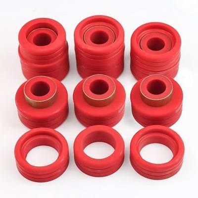 (7-112) 1988-1998 Body Cab Mount Bushing for GM Std Cab C/K 1500/2500/3500 2/4WD, Cab Bushing Kit- Red