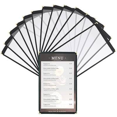 12 Pack 8.5 × 14 Inch Menu Covers, 1 Page 2 View Menu Sleeves Clear View Menu Holder for Kitchen, Restaurant Supplies, Drink, Wine Menu, Transparent Restaurant Menu Holder Legal Size