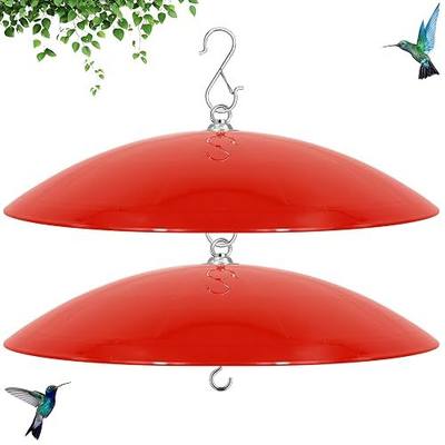 16-Inch Widened Bird Feeder Cover,Hummingbird Feeder Rain Guard,Squirrel Baffle for Bird Feeders,Squirrel-Proof for Wide Outside Tree Trunk or Eave,Gift for Wumen,(Bright Red),2 Pack
