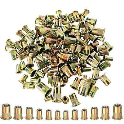 Rivet Nut Tool Kit Rivnut - Napia 850pcs Metric Rivnut Tool Kit M3, M4, M5, M6, M8, M10 RIV Nuts, Carbon Steel Flat Head Hardware Nuts Threaded Inserts for Metal