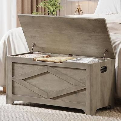 GAOMON Storage Chest, Wooden Storage Bench, Modern Style Lift-Top Shoes Bench with Safety Hinge for Entryway, Bedroom, Living Room, Supports 300 Lb and Easy Assembly