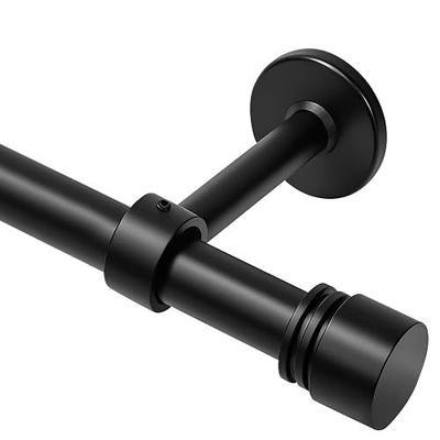 Heavy Duty Extra Long Curtain Rods 144-240 Inches, Adjustable for 12-20ft Large Windows & Sliding Doors - 1” Thick Metal Reinforced Brackets, Black Curtain Drapery Rod for Living Room Outdoor Patio