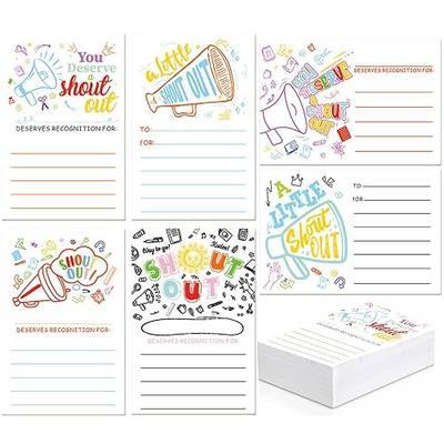 120Pcs 4 x 6 Inch Punny Shout out Cards 6 Styles Kudos Appreciation Recognition Reward Cards for Employees Teachers Students Staff Encouragement Postcard Back to School Work Bulletin Board (6 designs)