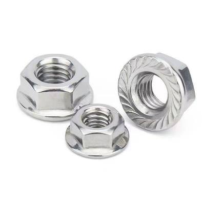 M8 Flange Nuts, M8-1.25mm Serrated Hex Flange Lock Nuts, 304 Stainless Steel (18-8),Plain Finish,10Pcs