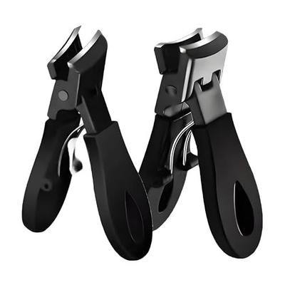 2Pcs Ingrown Toenail Treatment Kit with Wide Jaw Nail Clippers - Heavy Duty Angled Cutters for Thick Toenails & Seniors, Professional Stainless Steel Tools