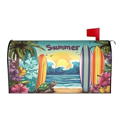 Tropical Beach Mailbox Covers Magnetic Letterbox Covers 21x18 Inch for Garden Outdoor Decoration