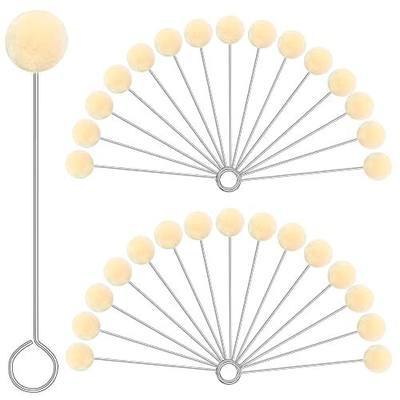 30 Pack Wool Daubers Ball Brush with Metal Handle Leather Dye Tools | Practical craft tools ideal for dying staining shoe shining polishing and various handmade DIY maintenance applications