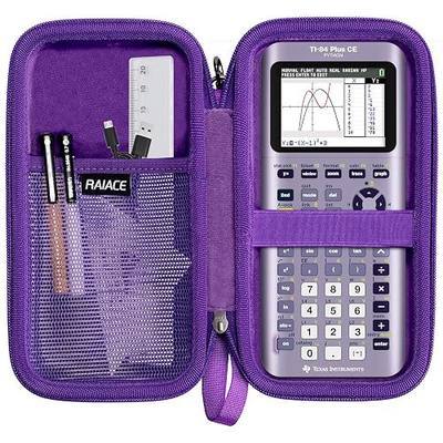 RAIACE Hard Storage Case Compatible with Texas Instruments TI-84 Plus CE/TI-84 Plus/TI-83 Plus/TI-86 /TI-85 Calculator, Mesh Pocket for Pens, Ruler and Other Stationery. (Case Only) - Purple