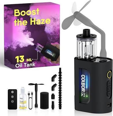 COLBOR CF3 30W Portable Fog Machine for Photography and Video | 5 density levels; 10 m wireless remote; 30 min runtime; 60° tip-over protection; flex fan; for portraits, cosplay, parties