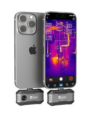 Thermal Master P1 Thermal Camera for USB-C iOS/Android, 320x240 Resolution | -4°F to 1112°F, ±3.6℉ Accuracy Thermal Imaging Camera for Home, HVAC, Electrical and Auto Inspections (P1 Grey)