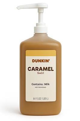 Dunkn Donnuts, Caramel Syrup for Coffee – 64 oz Jug of Rich, Sweet Flavoring for Lattes, Iced Coffee, Frappes & Desserts – Barista-Style Caramel Swirl Syrup