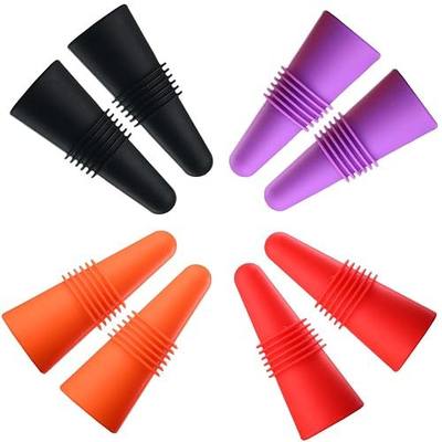 Miicol 8 Pack Silicone Wine Stoppers, Reusable Leak-Proof Bottle Stoppers for Wine, Champagne, Beverages, Multicolor Gift for Wine Lovers
