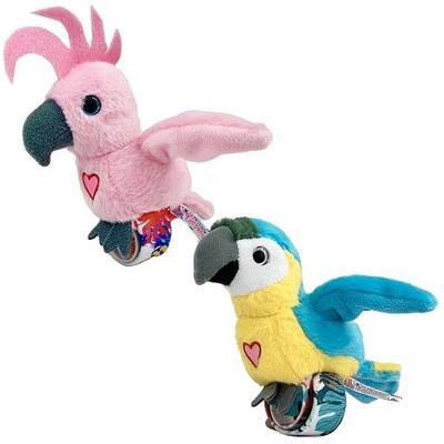 2 Pack Cockatoo & Blue Parrot Interactive Slap Bracelet Birds | Plush Talking Toys That Chat, Mimic & Sing - USB Rechargeable Wearable Pets With Flapping Wings For Kids Aged 3 And Up