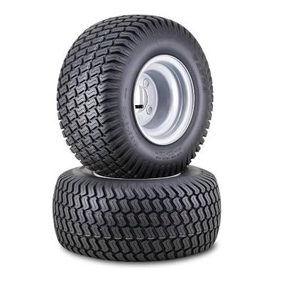 WANDA Lawn Mower Tractor Tire Wheel Assembly 18X8.5-8 4-Ply with 4 Lugs on 4" PCD Silver Wheel-13028,SET 2