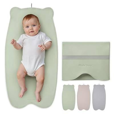 Blissful Diary Vegan Leather Portable Changing Pad, Wipeable & Waterproof Baby Change Mat,Diaper Bag, Travel Essential & Registry Gift, Light Green