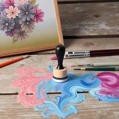 Brown Blending Tool,Art Supplies for Distressing Blending and More Control of Ink Placement Compact No More Inky Fingers,Mini Round Ink Blending Tool,Versatile Inking Tools Drawing,Art Blenders