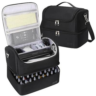Tattoo Travel Case Holds 54 Bottles (30ml/1fl.oz) & Tattoo Supplies and Equipment, Tattoo Kit Large Travel Carring Case Double-Layer Organizer Shoulder Bag for Large Tattoo Stencil Printer