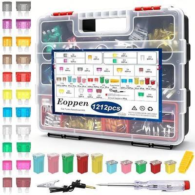 1212Pcs Car Fuses Assortment Kit with Fuse Puller and Circuit Tester, Standard & Mini Fuse Kit & Tall/STD Profile Box Shaped Automotive Fuse for Cars, Trucks and SUV, Boat