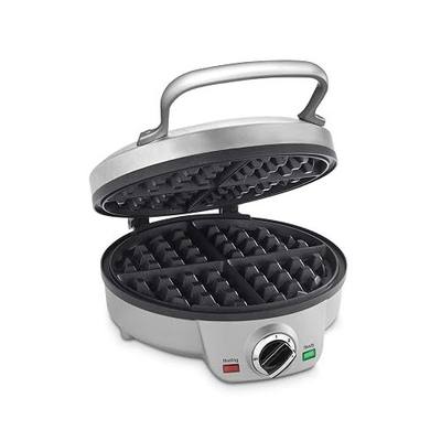 Cuisinart Belgian Waffle Maker, Round Waffle Iron, 6 Setting Adjustable Browning, Audible Alert, Nonstick Plates, WAF-200NAS