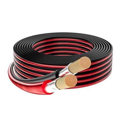 16/2 Gauge Speaker Wire 20FT, 16/2 AWG 2 Conductors OFC Pure Copper Electrical Red Black Cable for Car Speakers Stereo, Home Theater, Automotive Wire, Aluminum Foil Shield, Flexible Clear PVC