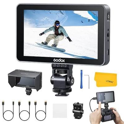 GODOX GM6S Pro 5.5inch Camera Field Monitor, 4K HDMI Camera Monitor, 2000nit±10% Ultra Bright Video Monitors, 1920x1080 IPS Touch Screen, Input & Output 3D LUT, All-Metal Body, with Foldable Sunshade