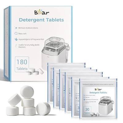 Bear Official Bottle Washer Tablets, 180 Count - Detergent Tablets for Bear & All Brand Bottle Washers, Powerful Milk Residue Remover