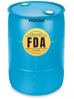 30 Gallon Blue Water Barrel | Solid Mold |2 Inch Bung Holes, Good for Long Term Drinking Water Use | BPA Free. Made in USA