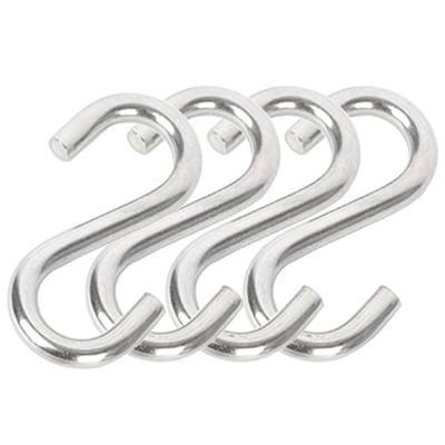 4 Pcs Heavy Duty S Hooks 3.3 Inch - 304 Stainless Steel Hammock Hooks | 557 lbs Capacity - for Swing, Garage Storage, Tent, Workshop (Industrial Strength)