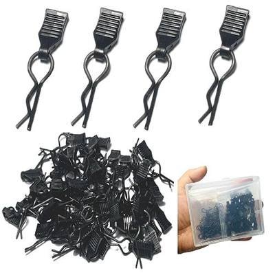 60PCS ZQToday Universal RC Body Clips with Pull Tabs for All 1/8 1/10 1/12 Scale Traxxas Redcat Axial Arrma HSP HPI Himoto Tamiya RC Car Body Clips(1.2mm Rod Black Clips and Tabs)