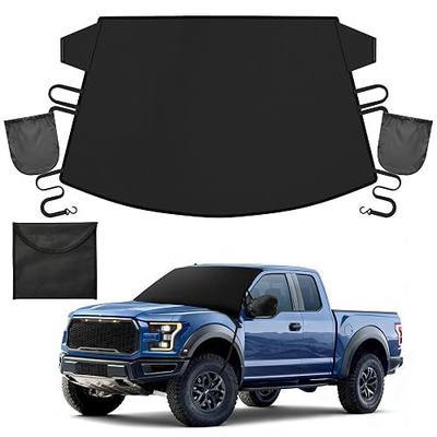 Windshield Cover for Ice and Snow Heavy Duty 600D Oxford Fabric Magnetic Windshield Protector for Car SUV Truck Windproof Waterproof Frost Cover with Side Mirror Covers (Large (74"x43"))