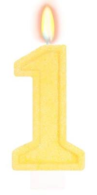 Yellow Birthday Candles for Boys Girls - Number 1 Candle Cake Topper for Yellow Party Decorations Sunflower Birthday Decorations