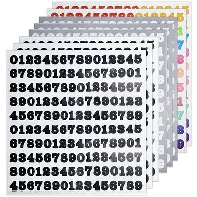 1/2 Inch Vinyl Number Stickers, 8 Sheets Waterproof Number Sticker | for Organizing, Sorting Lockers, Signs, Notes, Storage, and More