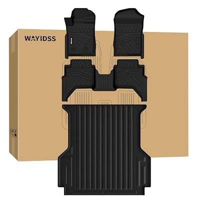 Full Set mat for 2024 2025 2026 Ford Ranger (5ft Short Bed mat) SuperCrew Cab All Weather Truck Protector TPE Front and Rear Row,Floor Liners with Bed Trunk Liners Accessories - Black