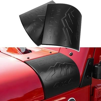 2pcs Black Cowl Body Armor Outer Cowling Cover for Jeep Wrangler JK JKU 2007-2017 Accessories,Outer Cowl Covers Corner Guards for Unlimited Rubicon Sahara X Off Road Sport 2/4 Door