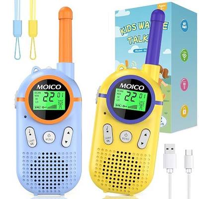 MOICO Toys for 3-12 Year Old Boys Girls,Rechargeable Long Range Walkie Talkies for Kids with 22 Channels,3 4 5 6 7 8 Year Old Kids Gift, Perfect for Outdoor Camping,Hiking,Christmas and Birthday